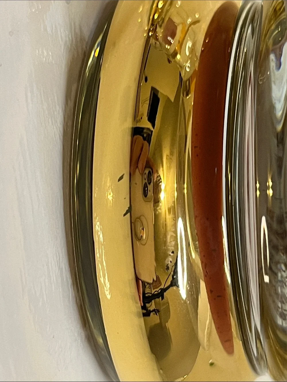Vintage Crate & Barrel Minuet Hurricane Candle Holders - Set of 3 - Gold Rimmed